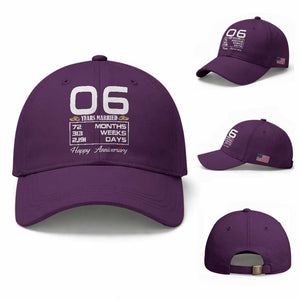 Vintage 6th Wedding Anniversary Baseball Cap Six Years Married Gift