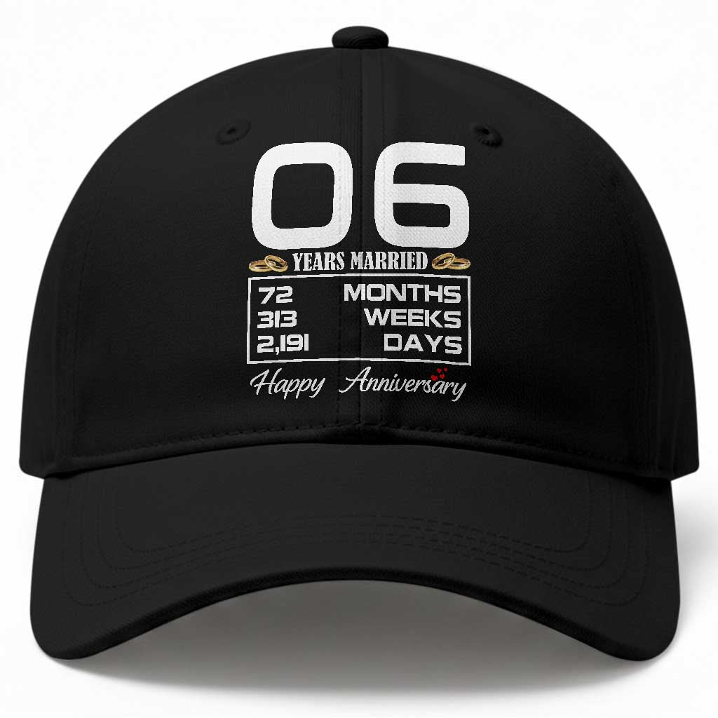 Vintage 6th Wedding Anniversary Baseball Cap Six Years Married Gift