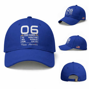 Vintage 6th Wedding Anniversary Baseball Cap Six Years Married Gift