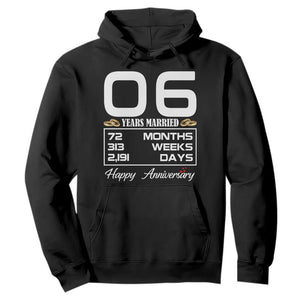 Vintage 6th Wedding Anniversary Hoodie Six Years Married Gift