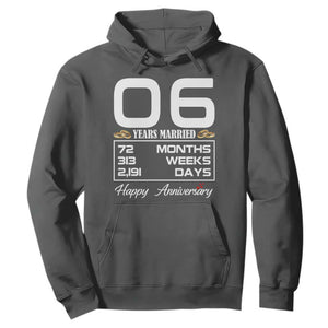 Vintage 6th Wedding Anniversary Hoodie Six Years Married Gift