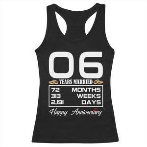 Vintage 6th Wedding Anniversary Racerback Tank Top Six Years Married Gift