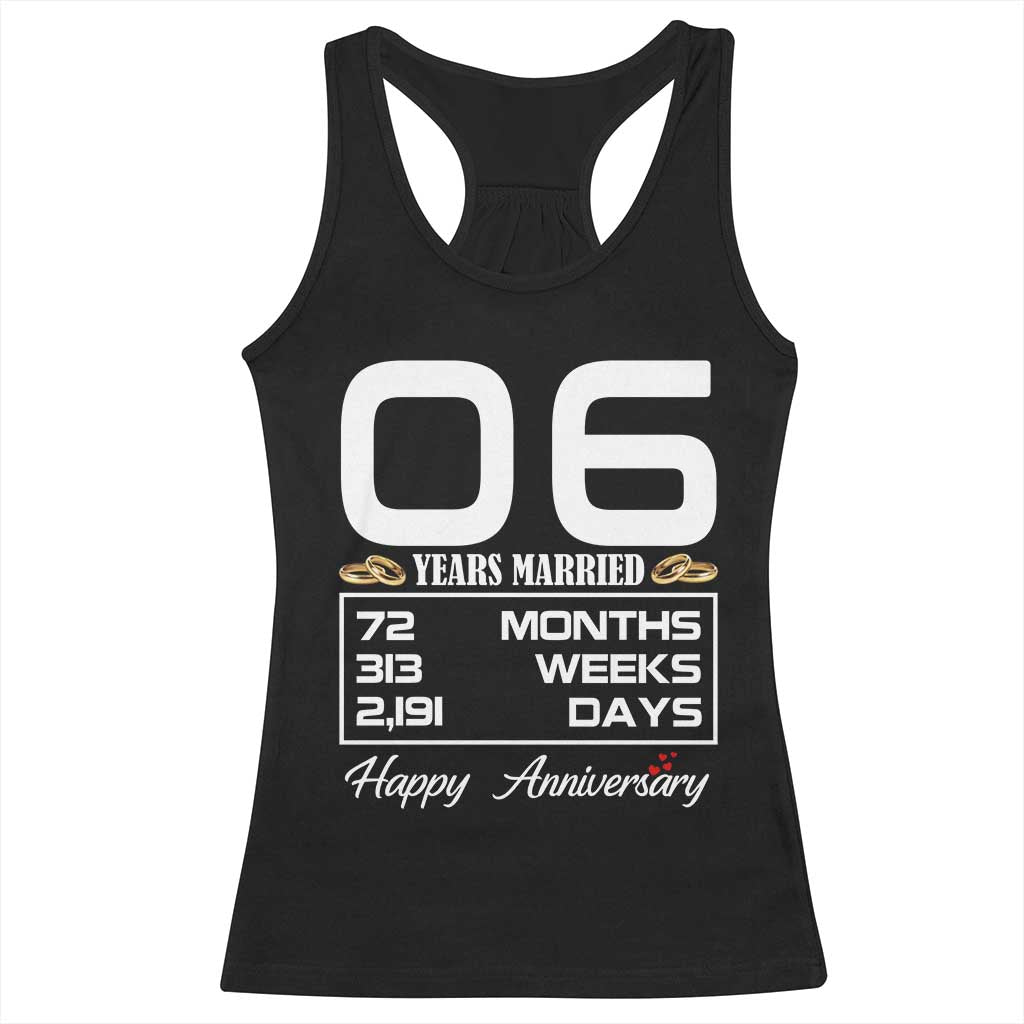 Vintage 6th Wedding Anniversary Racerback Tank Top Six Years Married Gift