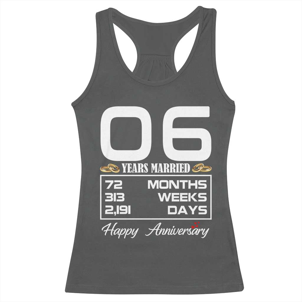 Vintage 6th Wedding Anniversary Racerback Tank Top Six Years Married Gift