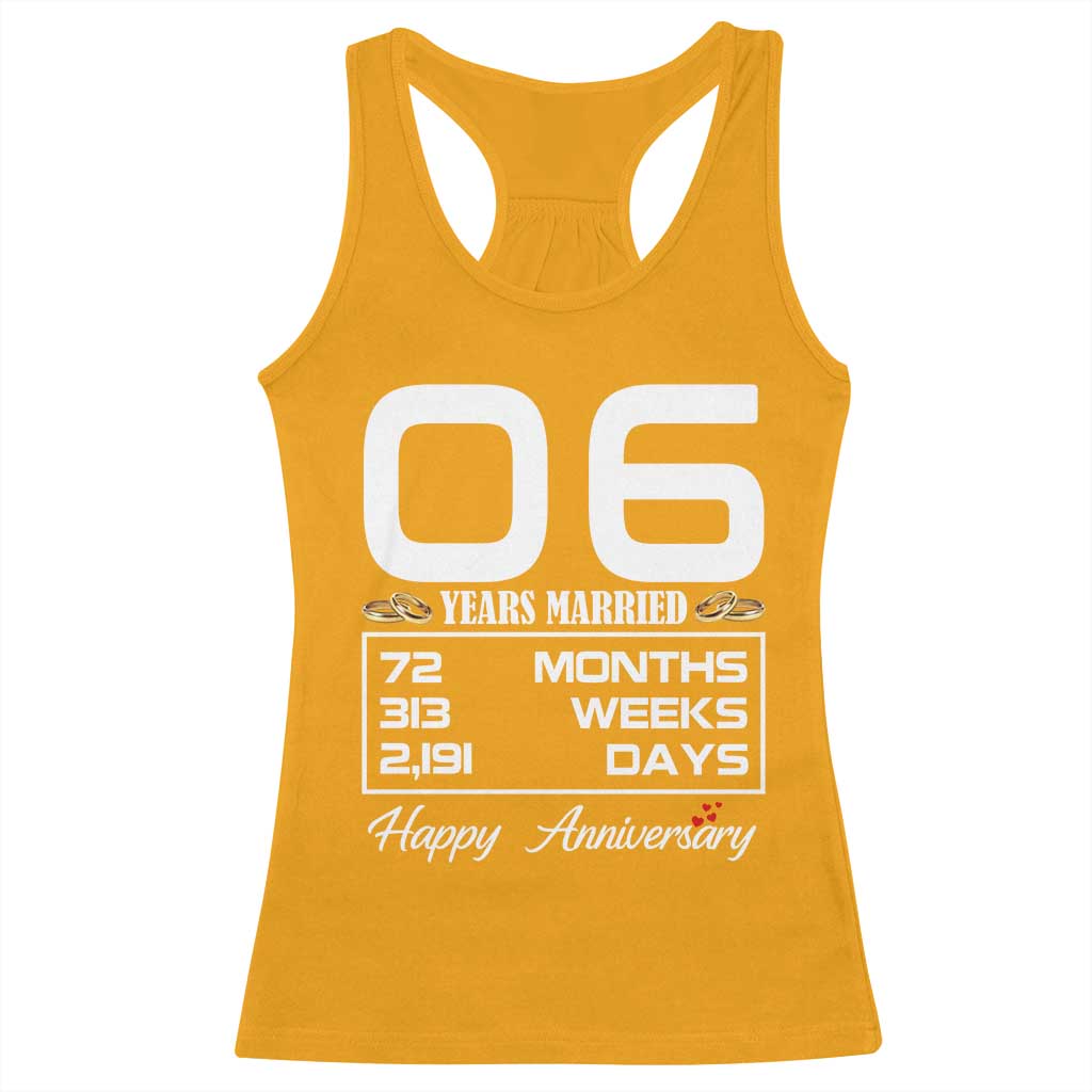 Vintage 6th Wedding Anniversary Racerback Tank Top Six Years Married Gift