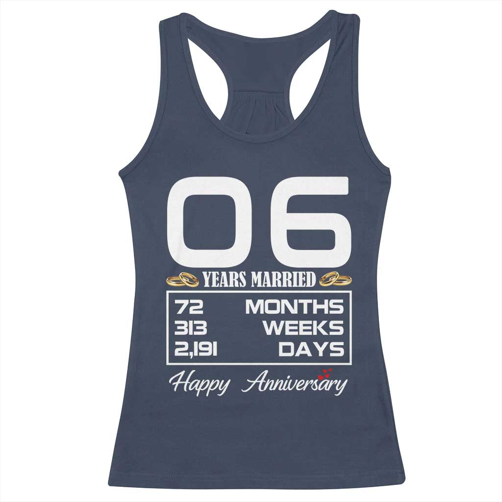 Vintage 6th Wedding Anniversary Racerback Tank Top Six Years Married Gift