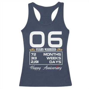 Vintage 6th Wedding Anniversary Racerback Tank Top Six Years Married Gift