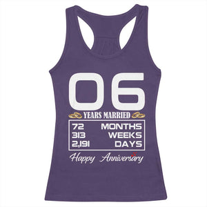 Vintage 6th Wedding Anniversary Racerback Tank Top Six Years Married Gift
