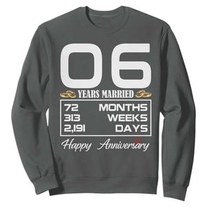Vintage 6th Wedding Anniversary Sweatshirt Six Years Married Gift