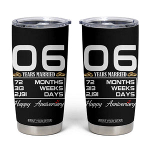 Vintage 6th Wedding Anniversary Tumbler Cup Six Years Married Gift