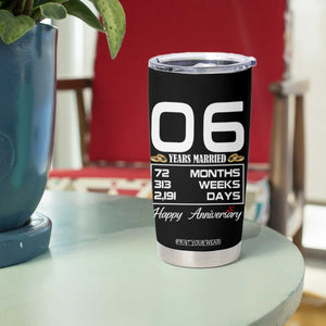 Vintage 6th Wedding Anniversary Tumbler Cup Six Years Married Gift