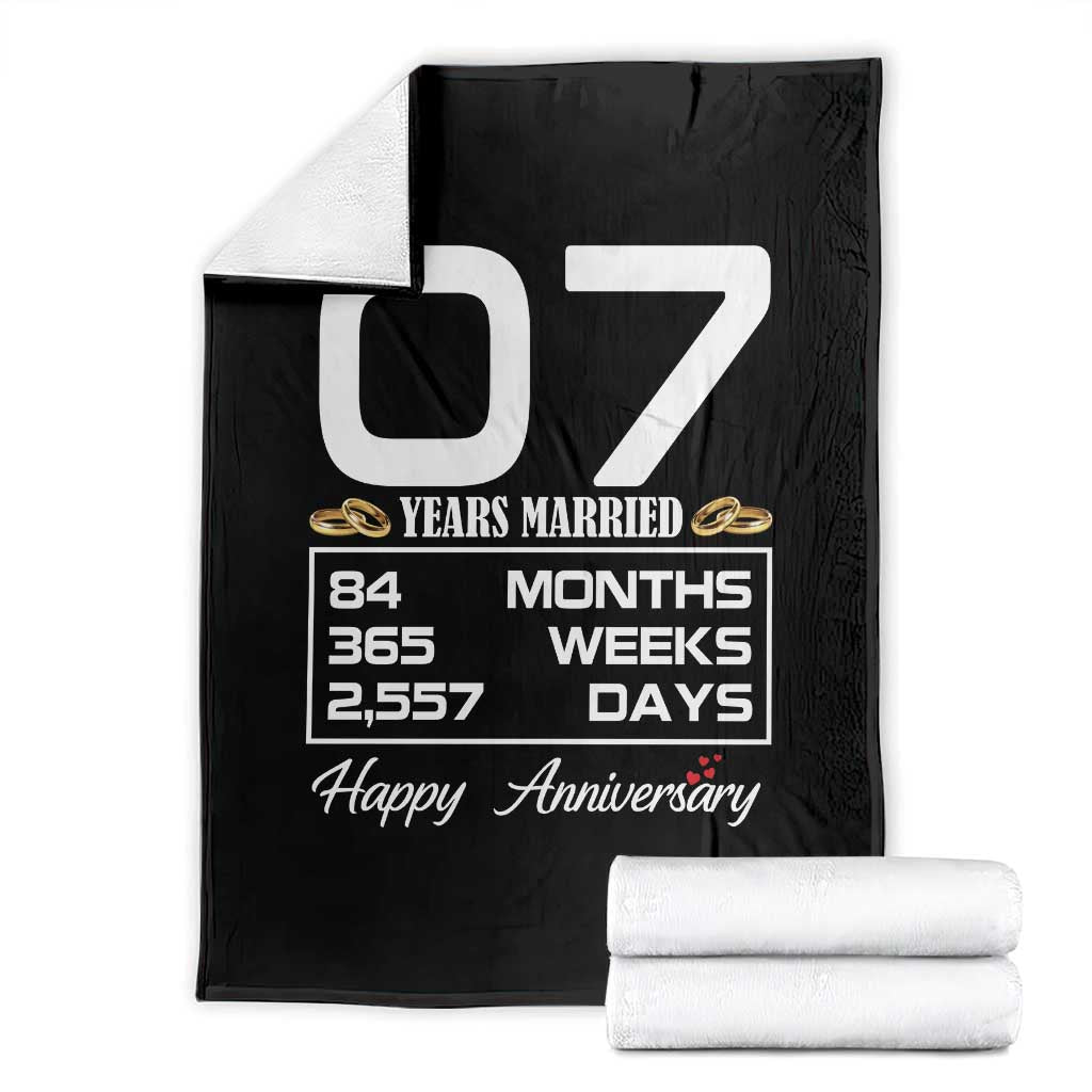 Vintage 7th Wedding Anniversary Throw Blanket Seven Years Married Gift