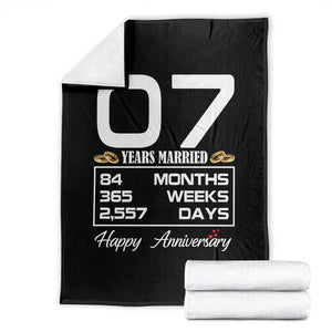 Vintage 7th Wedding Anniversary Throw Blanket Seven Years Married Gift