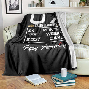 Vintage 7th Wedding Anniversary Throw Blanket Seven Years Married Gift