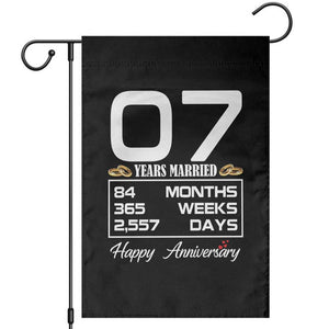 Vintage 7th Wedding Anniversary Garden Flag Seven Years Married Gift