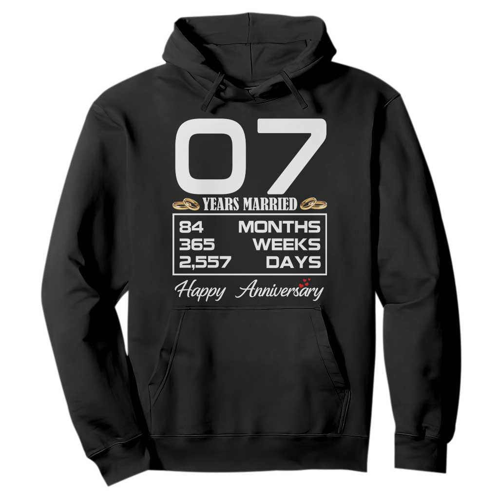 Vintage 7th Wedding Anniversary Hoodie Seven Years Married Gift