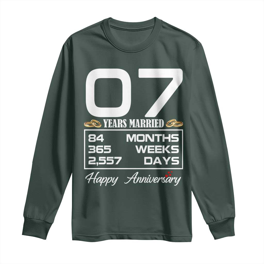 Vintage 7th Wedding Anniversary Long Sleeve Shirt Seven Years Married Gift