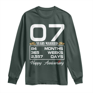 Vintage 7th Wedding Anniversary Long Sleeve Shirt Seven Years Married Gift
