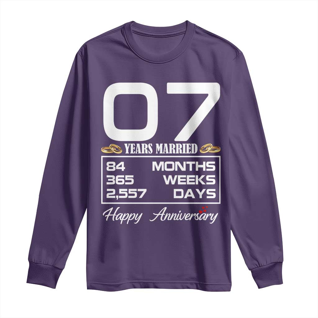 Vintage 7th Wedding Anniversary Long Sleeve Shirt Seven Years Married Gift