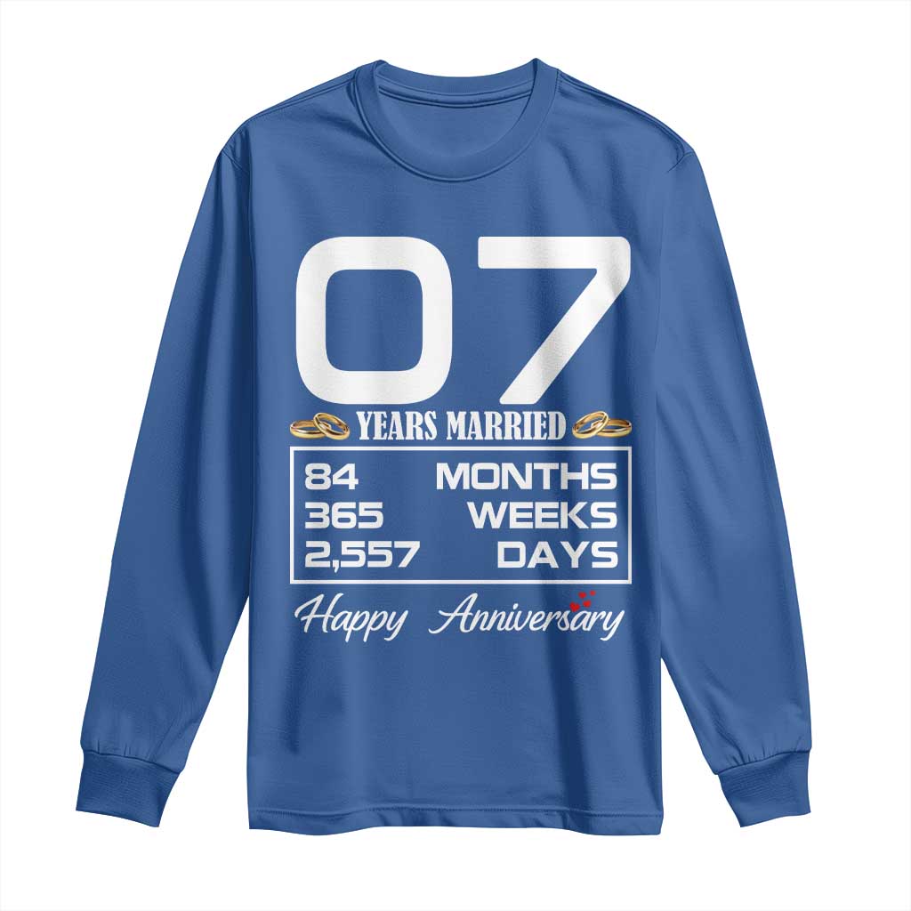 Vintage 7th Wedding Anniversary Long Sleeve Shirt Seven Years Married Gift