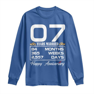 Vintage 7th Wedding Anniversary Long Sleeve Shirt Seven Years Married Gift