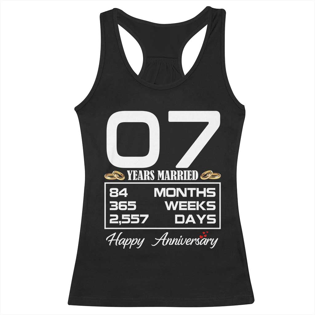 Vintage 7th Wedding Anniversary Racerback Tank Top Seven Years Married Gift
