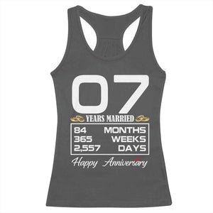 Vintage 7th Wedding Anniversary Racerback Tank Top Seven Years Married Gift