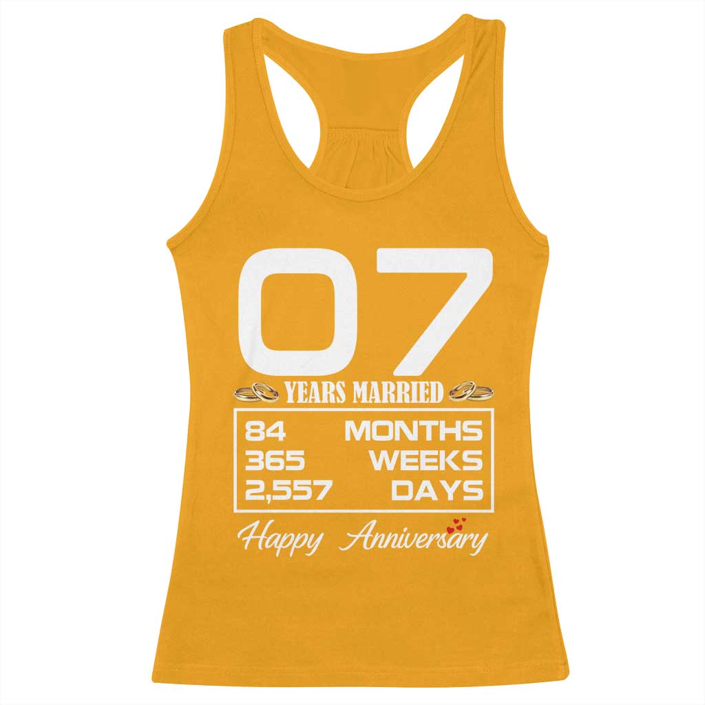 Vintage 7th Wedding Anniversary Racerback Tank Top Seven Years Married Gift