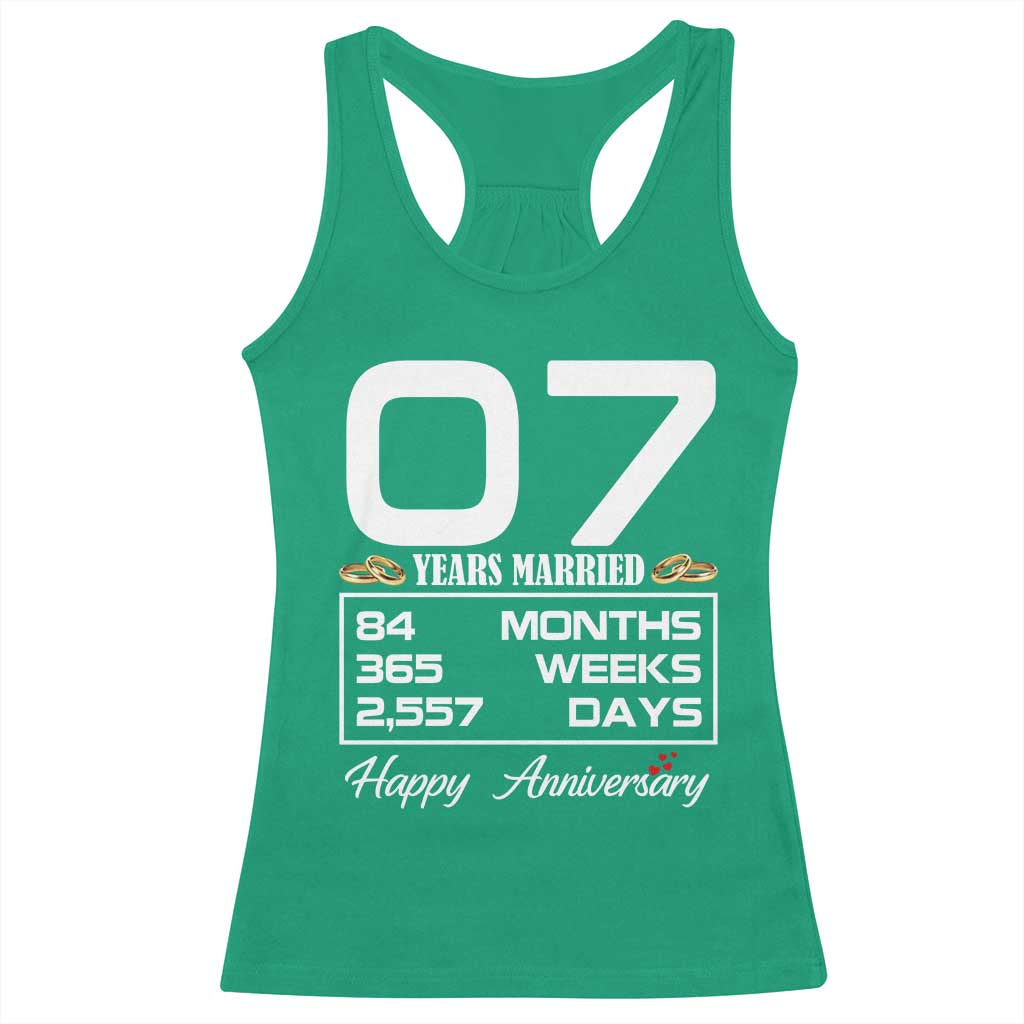 Vintage 7th Wedding Anniversary Racerback Tank Top Seven Years Married Gift