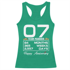 Vintage 7th Wedding Anniversary Racerback Tank Top Seven Years Married Gift