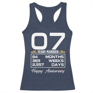 Vintage 7th Wedding Anniversary Racerback Tank Top Seven Years Married Gift