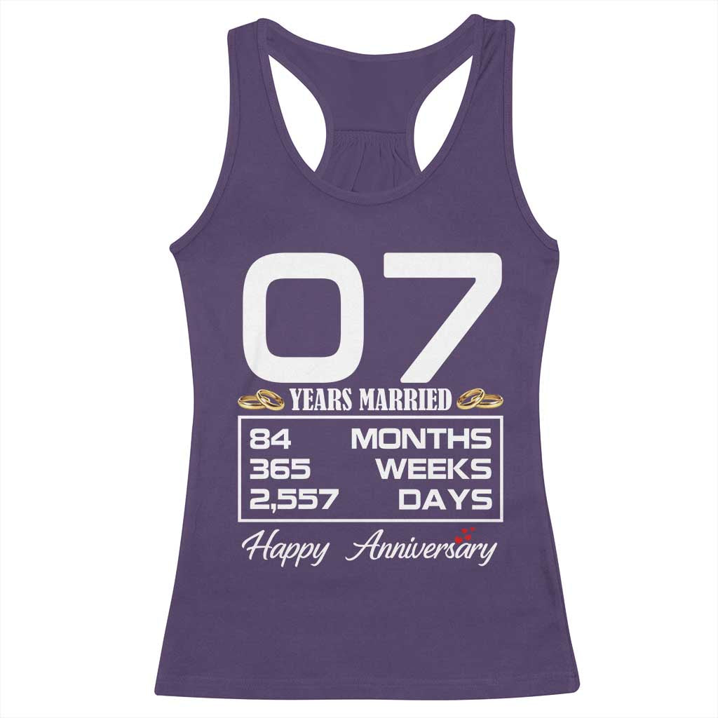 Vintage 7th Wedding Anniversary Racerback Tank Top Seven Years Married Gift