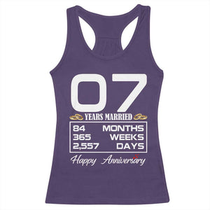 Vintage 7th Wedding Anniversary Racerback Tank Top Seven Years Married Gift