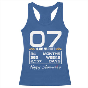 Vintage 7th Wedding Anniversary Racerback Tank Top Seven Years Married Gift