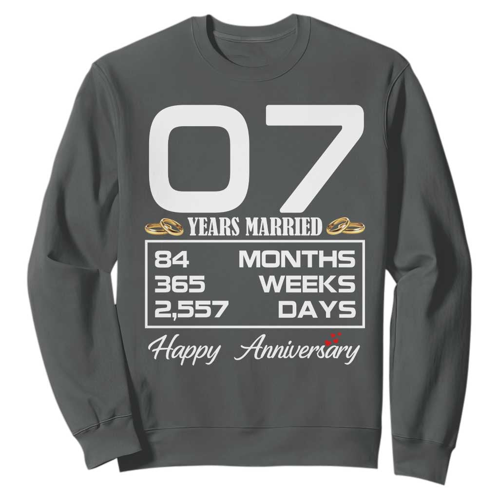 Vintage 7th Wedding Anniversary Sweatshirt Seven Years Married Gift