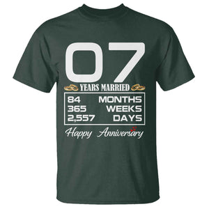 Vintage 7th Wedding Anniversary T Shirt Seven Years Married Gift