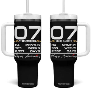 Vintage 7th Wedding Anniversary Tumbler With Handle Seven Years Married Gift