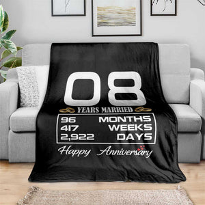 Vintage 8th Wedding Anniversary Throw Blanket Eight Years Married Gift
