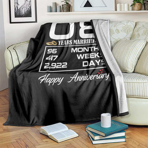 Vintage 8th Wedding Anniversary Throw Blanket Eight Years Married Gift