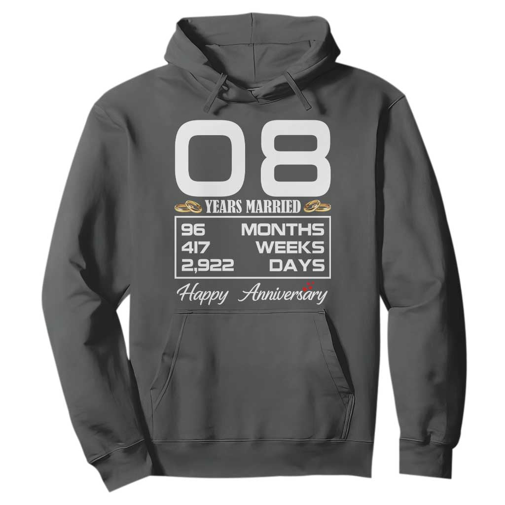 Vintage 8th Wedding Anniversary Hoodie Eight Years Married Gift