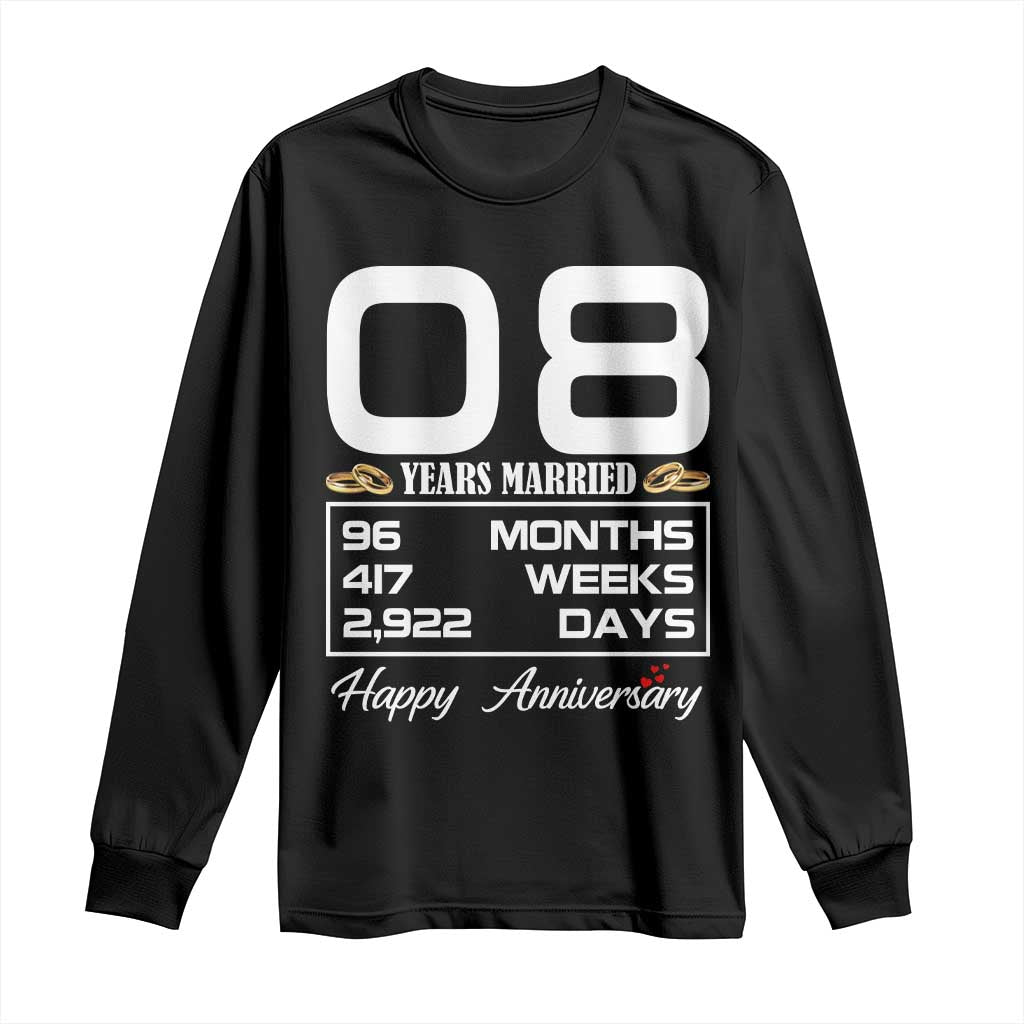 Vintage 8th Wedding Anniversary Long Sleeve Shirt Eight Years Married Gift