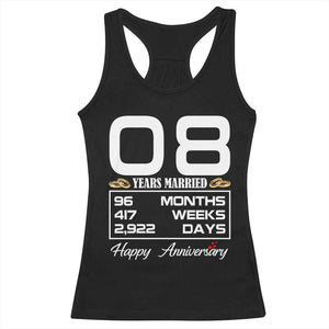 Vintage 8th Wedding Anniversary Racerback Tank Top Eight Years Married Gift