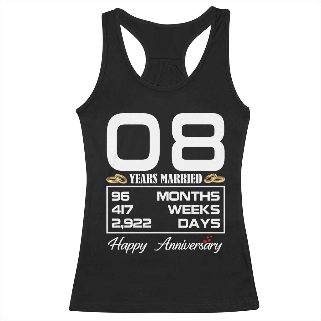 Vintage 8th Wedding Anniversary Racerback Tank Top Eight Years Married Gift
