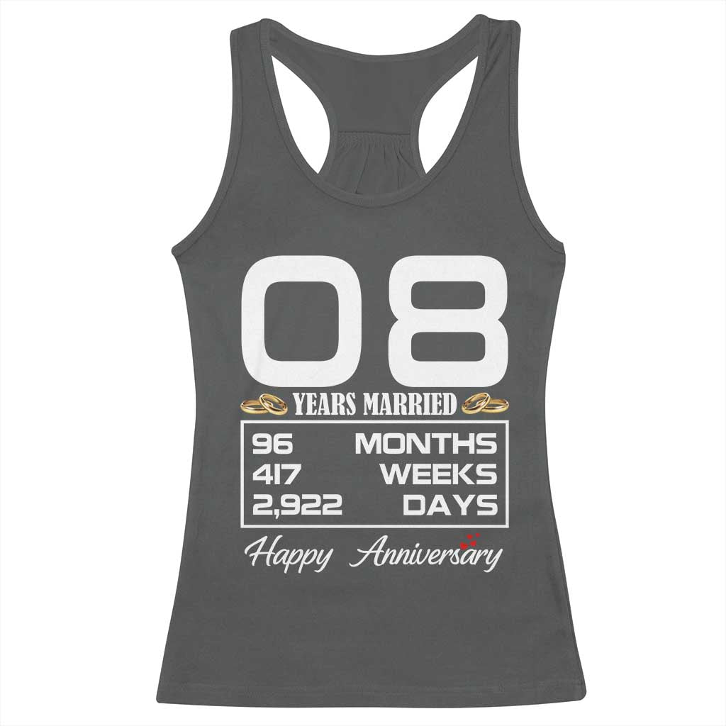 Vintage 8th Wedding Anniversary Racerback Tank Top Eight Years Married Gift