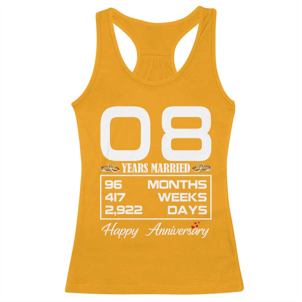 Vintage 8th Wedding Anniversary Racerback Tank Top Eight Years Married Gift