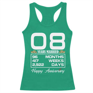 Vintage 8th Wedding Anniversary Racerback Tank Top Eight Years Married Gift