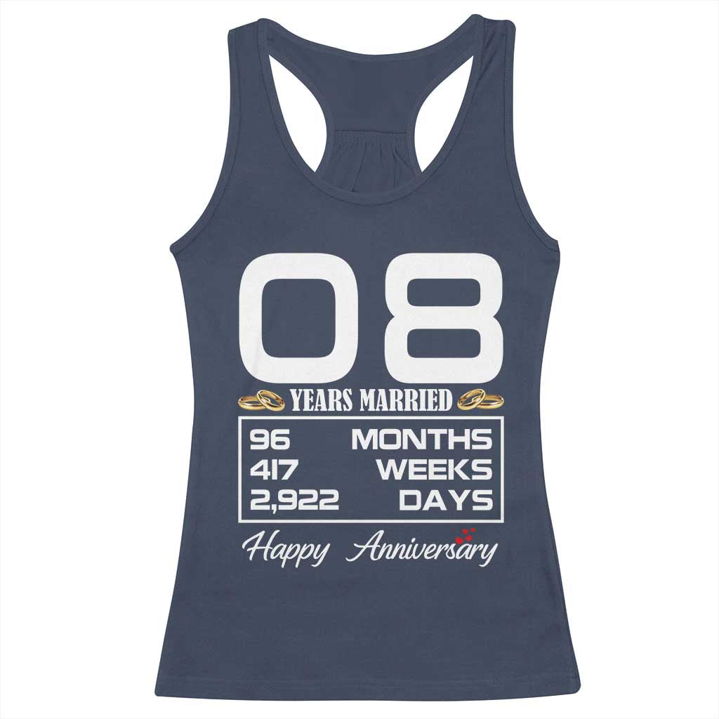 Vintage 8th Wedding Anniversary Racerback Tank Top Eight Years Married Gift