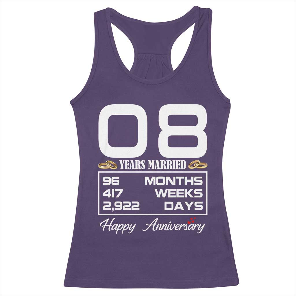 Vintage 8th Wedding Anniversary Racerback Tank Top Eight Years Married Gift