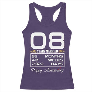 Vintage 8th Wedding Anniversary Racerback Tank Top Eight Years Married Gift
