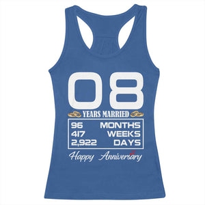 Vintage 8th Wedding Anniversary Racerback Tank Top Eight Years Married Gift